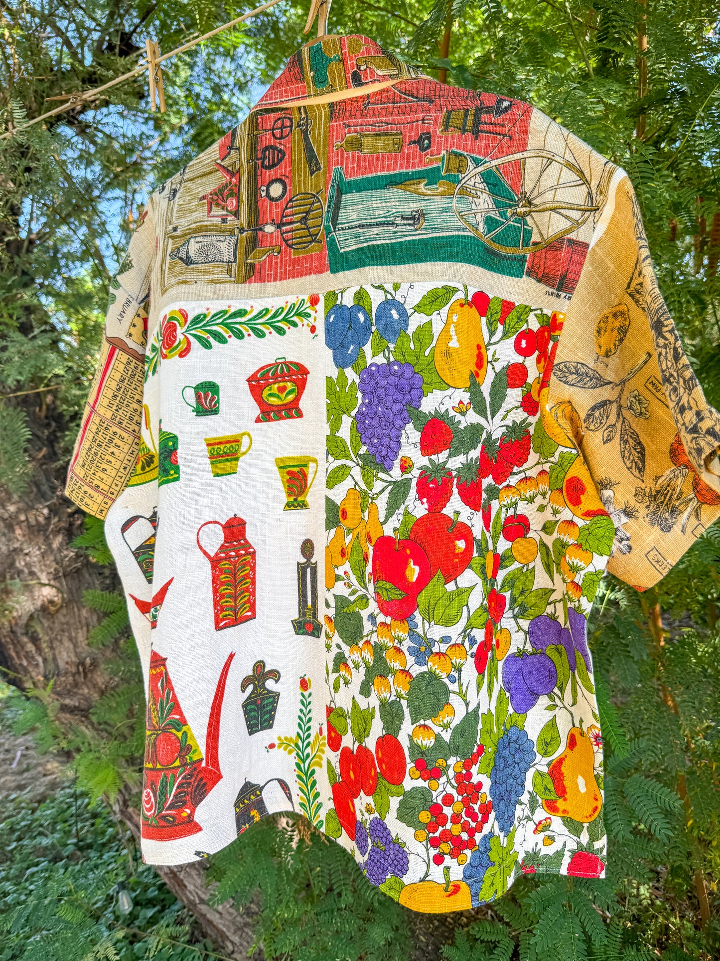 HARVEST TEA TOWEL BUTTON UP (X-LARGE)