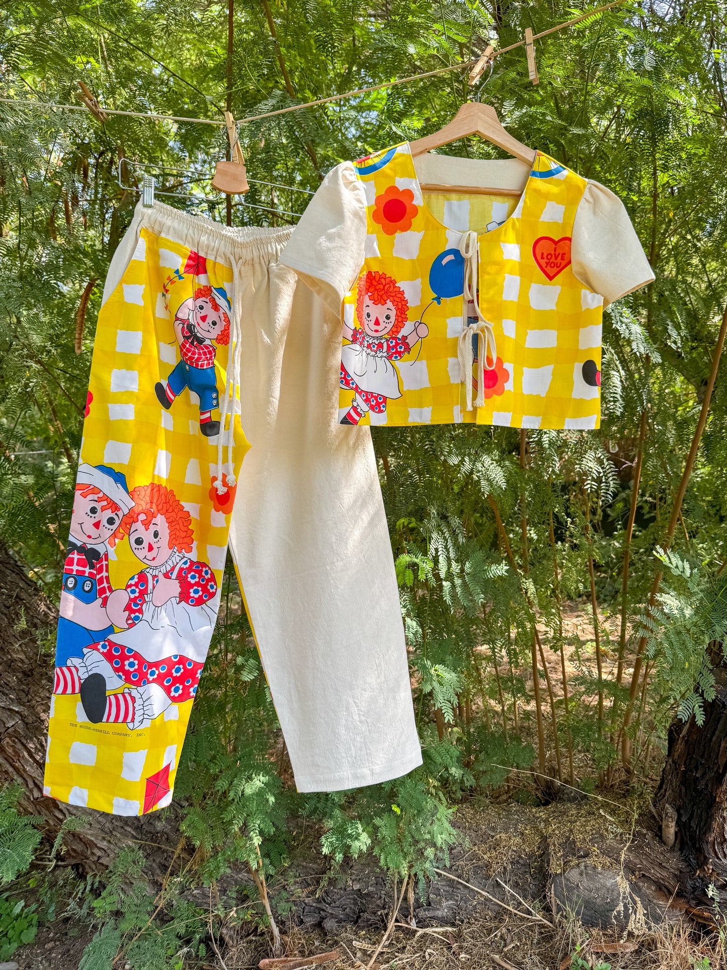 RAGGEDY ANN AND ANDY TIE TOP (SMALL)