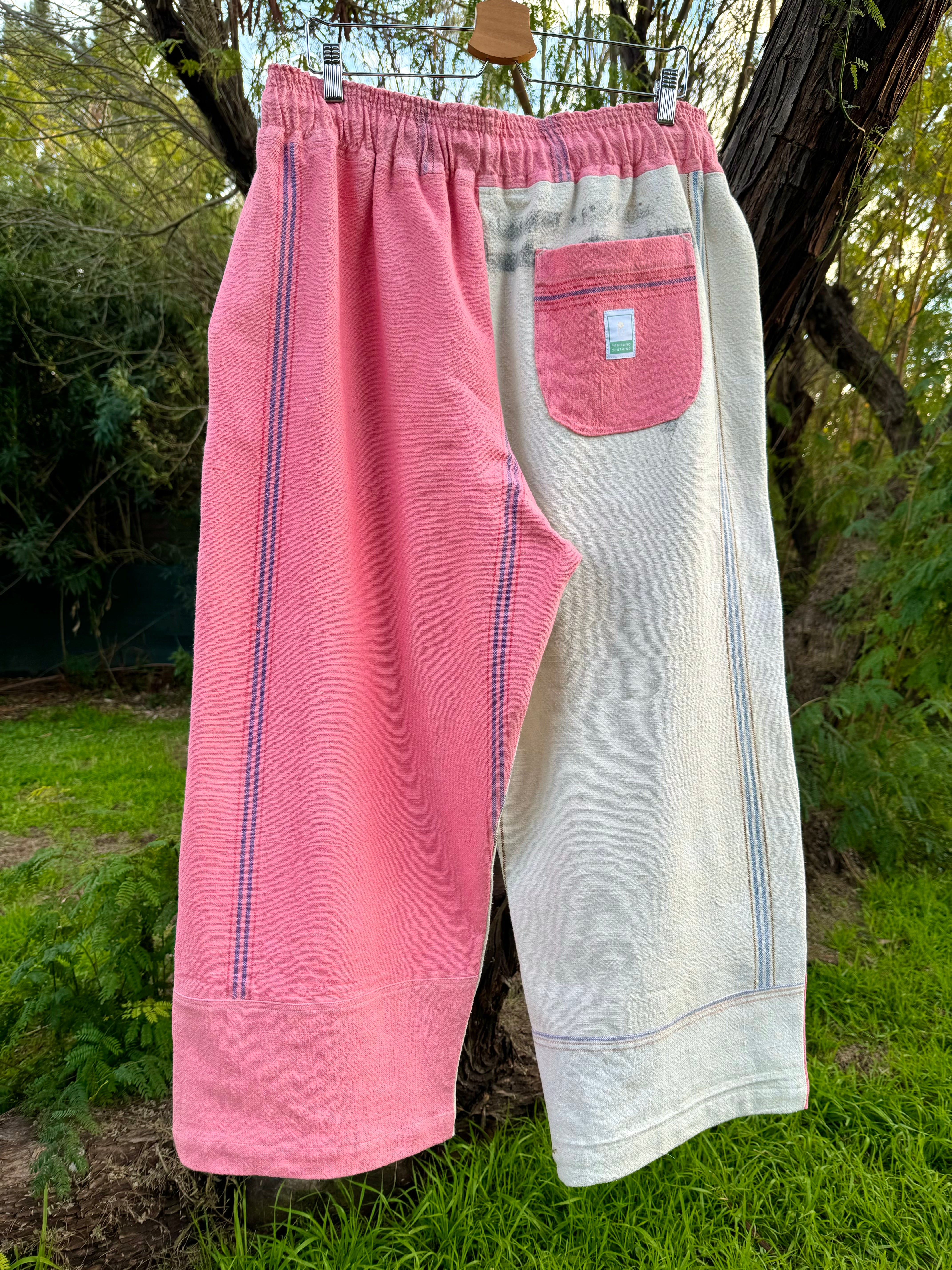 Pink Dyed Feed Sack Pants XL/1X