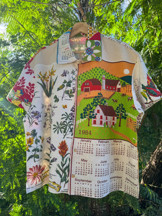 PRAIRIE LIFE TEA TOWEL BUTTON UP (MEDIUM)