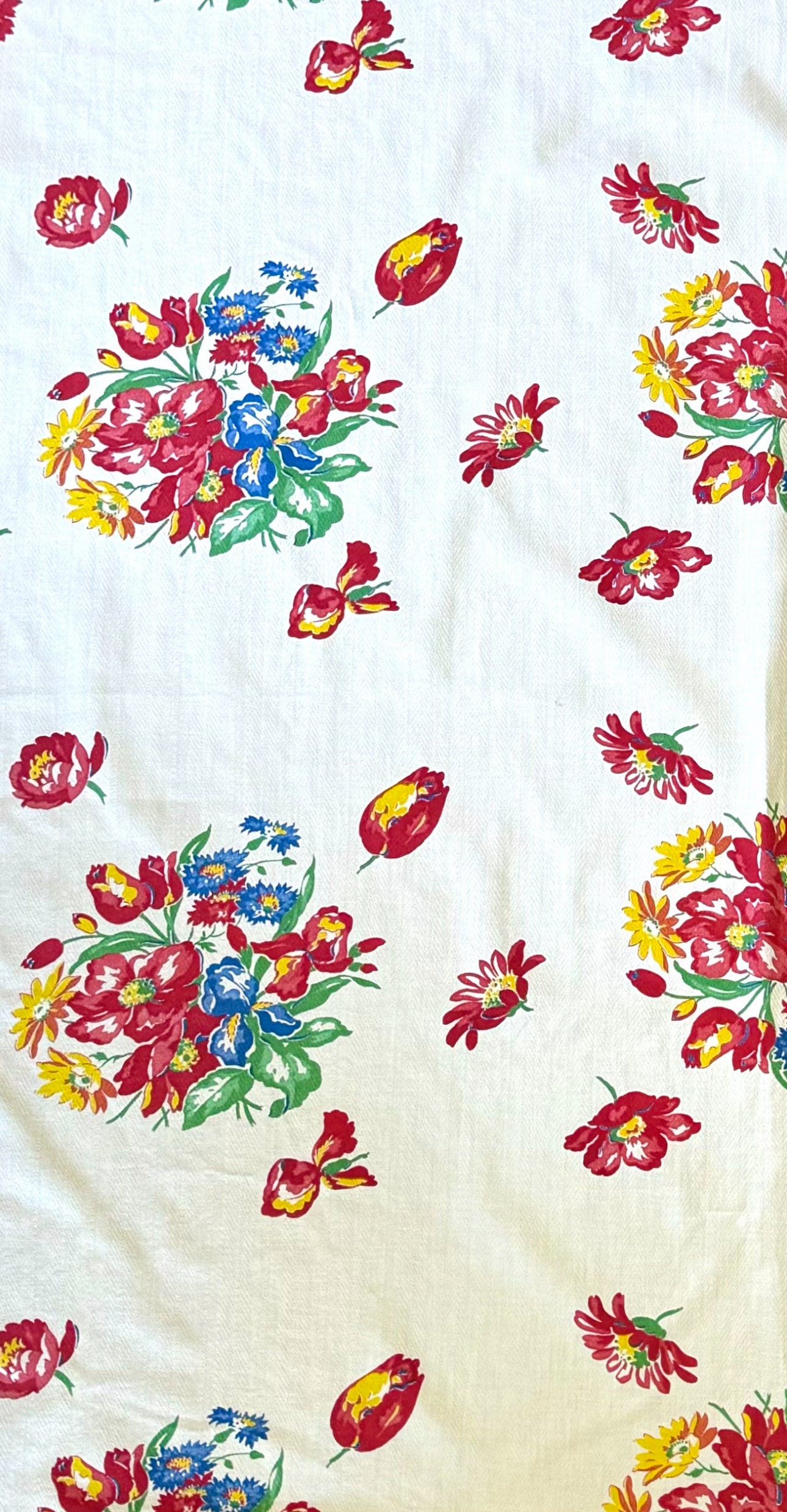 Primary Color Floral Tablecloth (BUTTON UP COMMISSION)