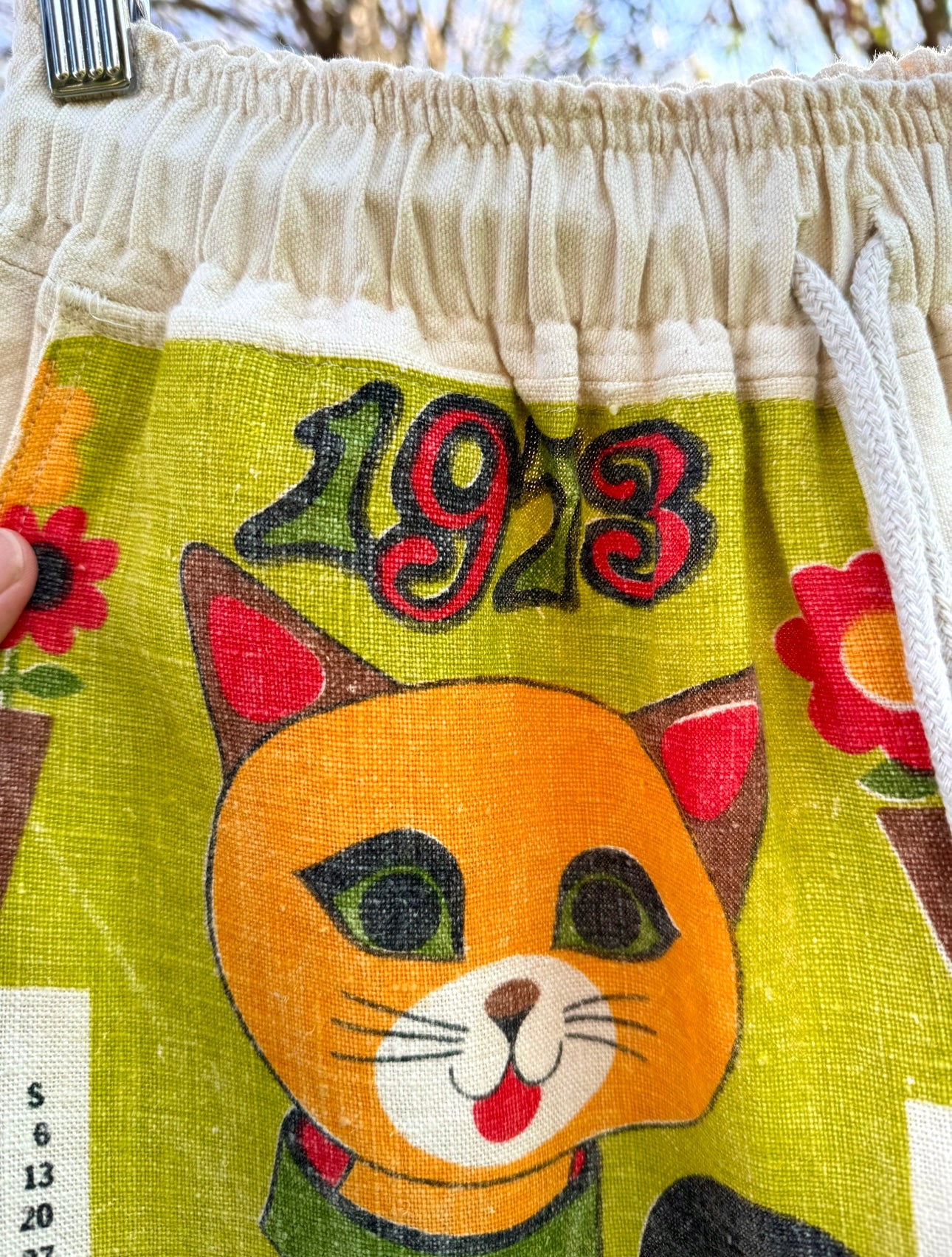 Groovy cats tea towel pants SM/M