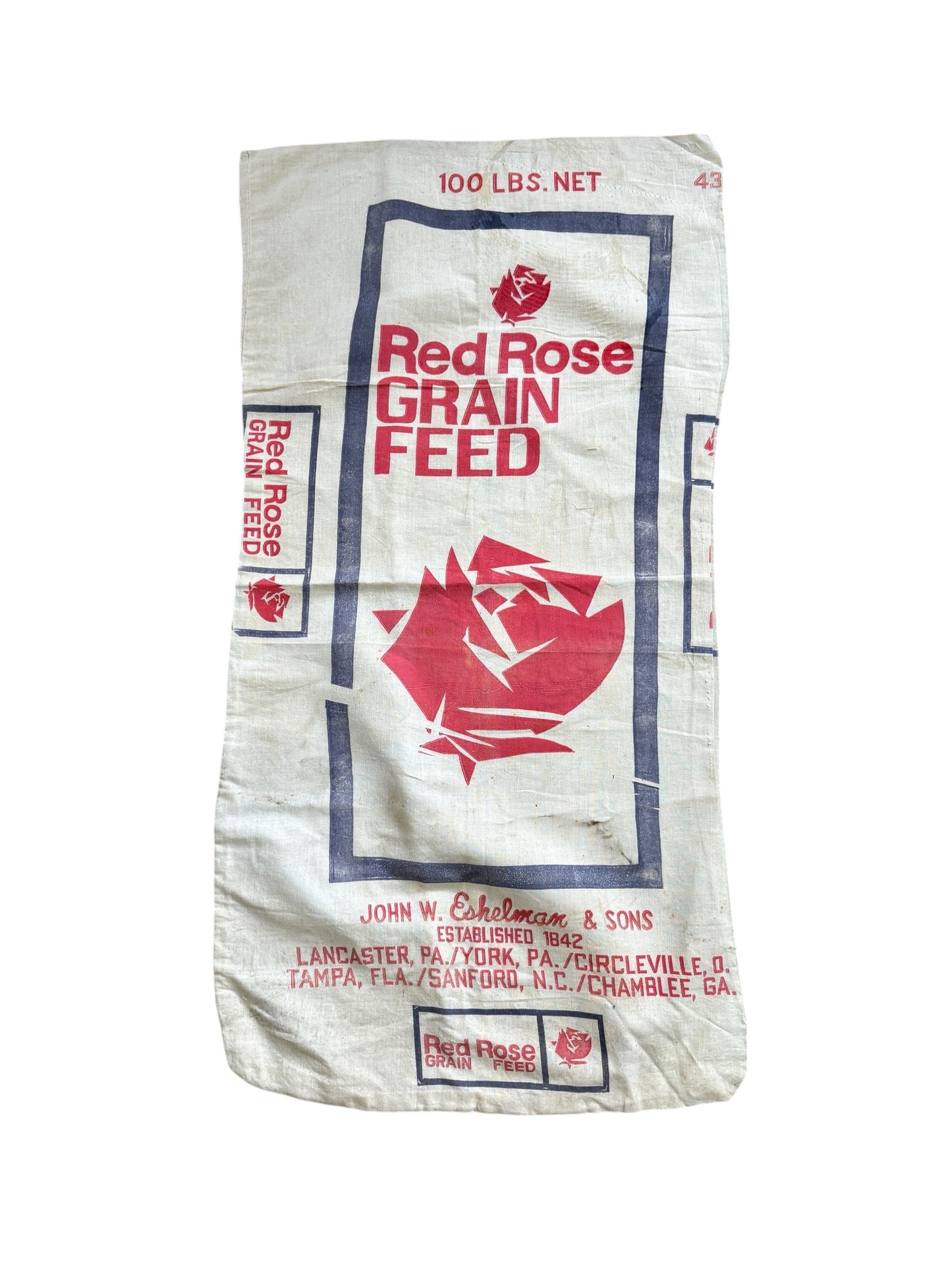 Red Rose Feed Sack Set (BUTTON UP COMMISSION)