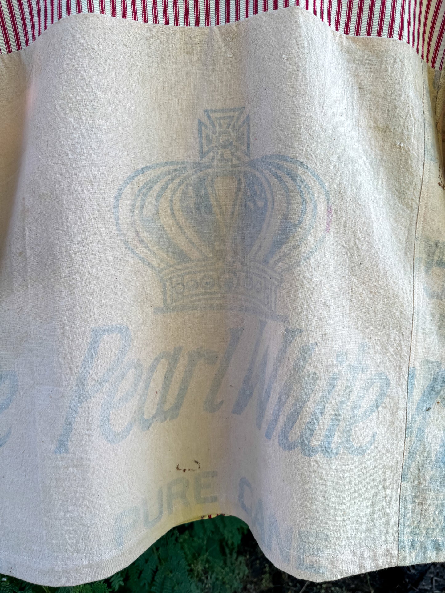 PEARL WHITE FLOUR SACK BUTTON UP (LARGE)