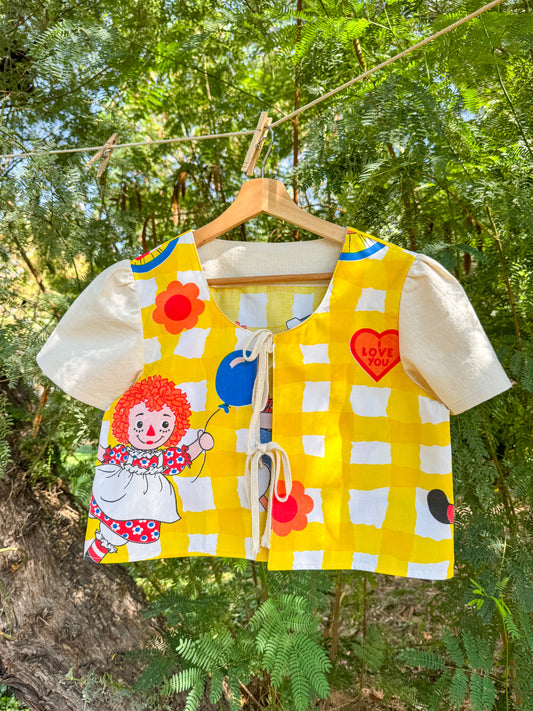 RAGGEDY ANN AND ANDY TIE TOP (SMALL)