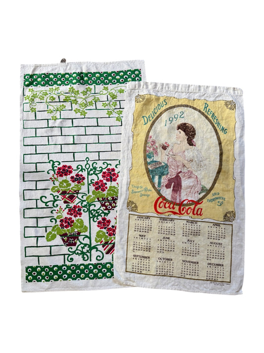 FLORAL COCA COLA TEA TOWEL SET (SHORTS COMMISSION PICK YOUR OWN SIZE)